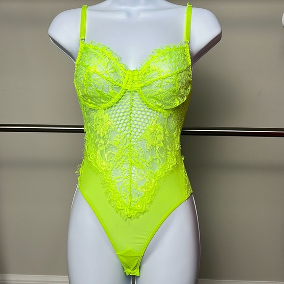 Neon Lace Mesh Bodysuit - Picture 2 of 5